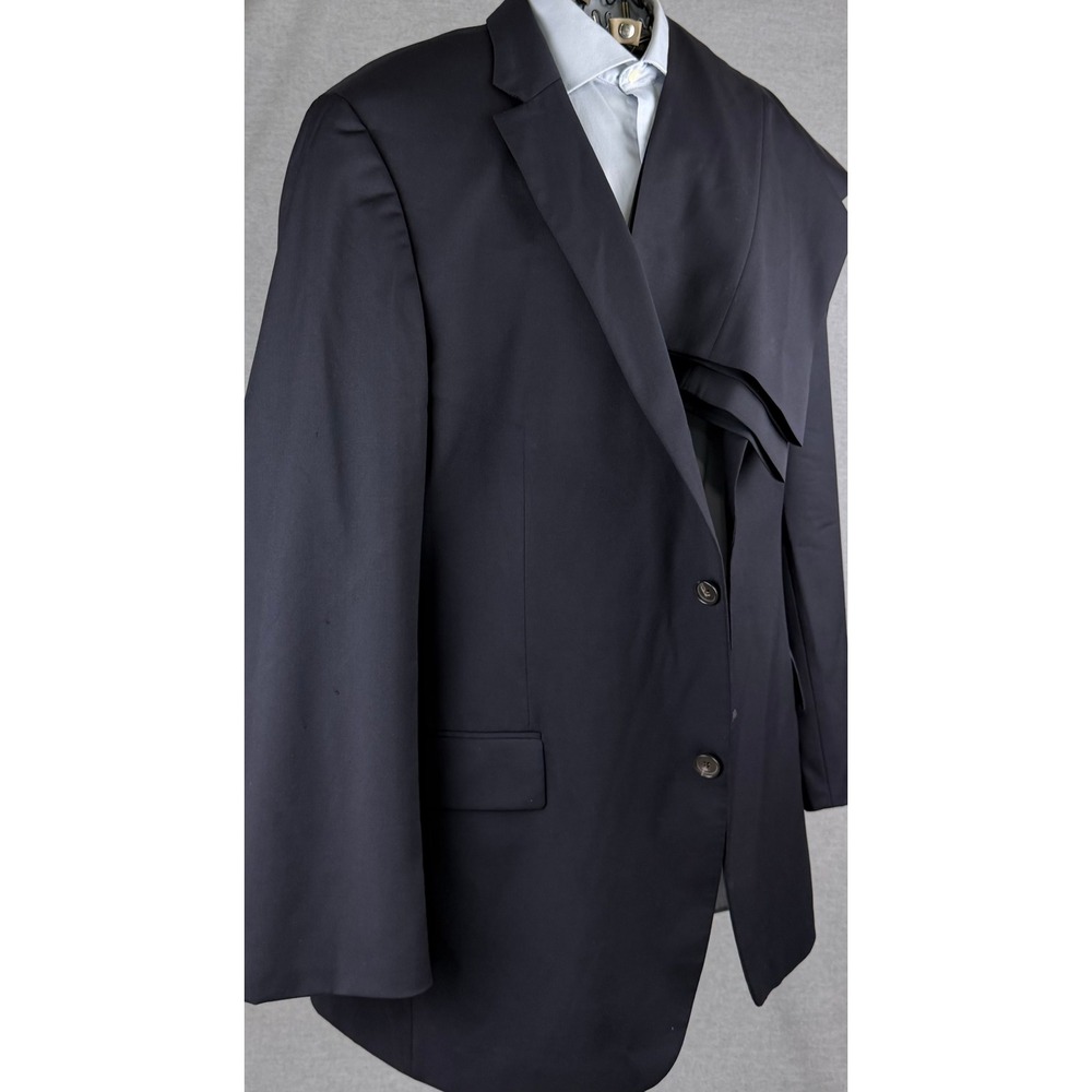 Hugo Boss Mens Navy Blue Reda Super 100 Wool 2 Piece Suit 46L 35x31 Made in USA